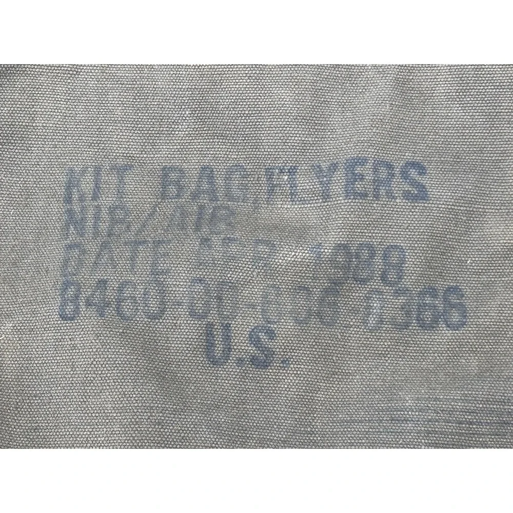 US Army Military Canvas Flyers Aviator Kit Bag Olive Green Double Strap 1980s